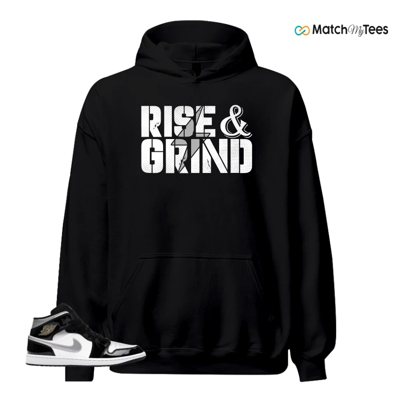 NIKE AIR JORDAN 1 MID SE BLACK WHITE SNEAKER Matching Tees hoodie