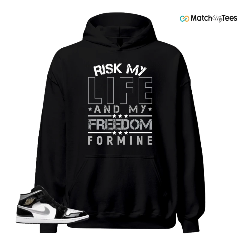 NIKE AIR JORDAN 1 MID SE BLACK WHITE SNEAKER Matching Tees hoodie