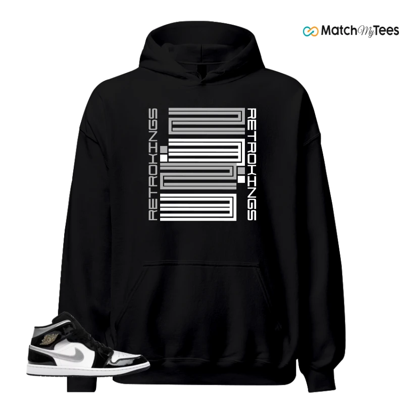 NIKE AIR JORDAN 1 MID SE BLACK WHITE SNEAKER Matching Tees hoodie