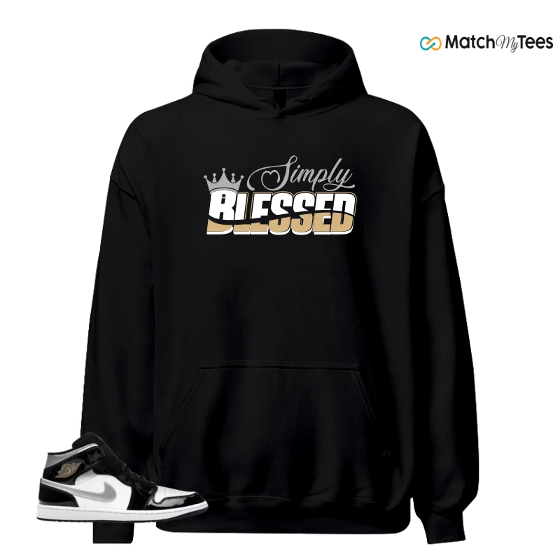 NIKE AIR JORDAN 1 MID SE BLACK WHITE SNEAKER Matching Tees hoodie