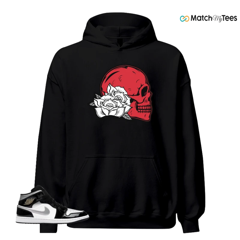 NIKE AIR JORDAN 1 MID SE BLACK WHITE SNEAKER Matching Tees hoodie