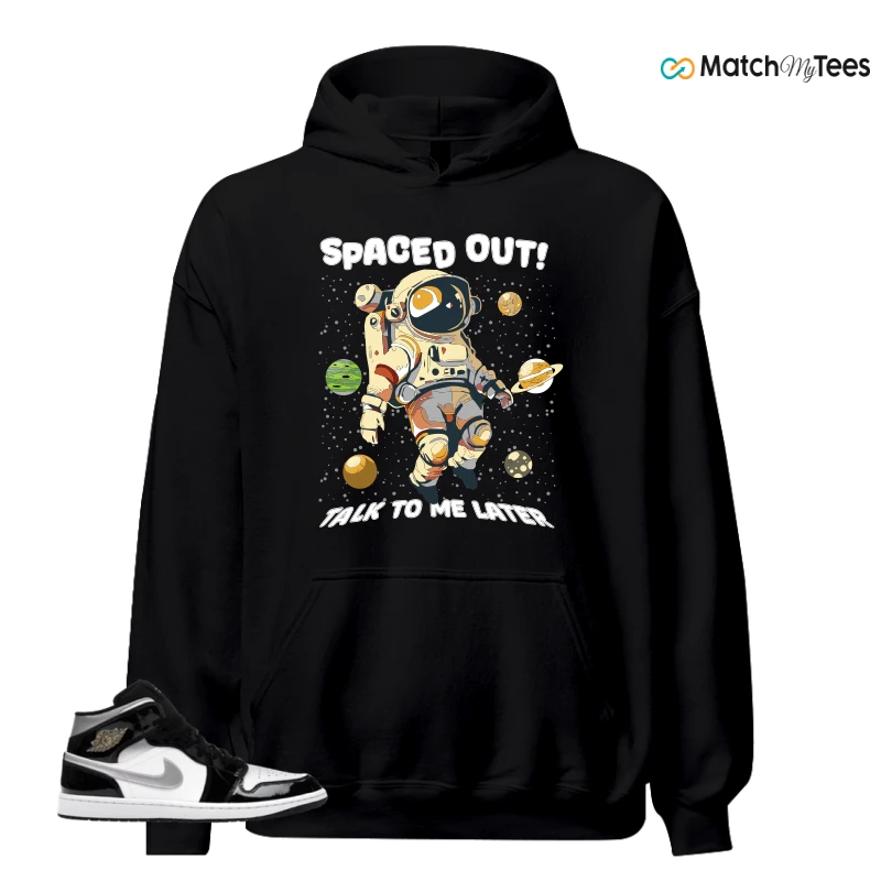 NIKE AIR JORDAN 1 MID SE BLACK WHITE SNEAKER Matching Tees hoodie