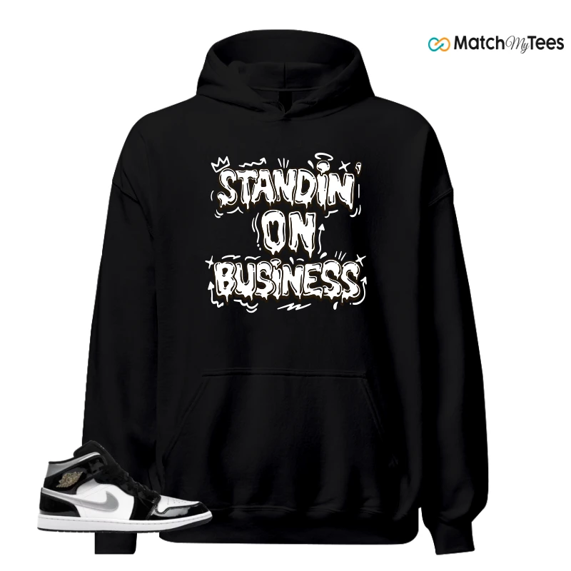 NIKE AIR JORDAN 1 MID SE BLACK WHITE SNEAKER Matching Tees hoodie