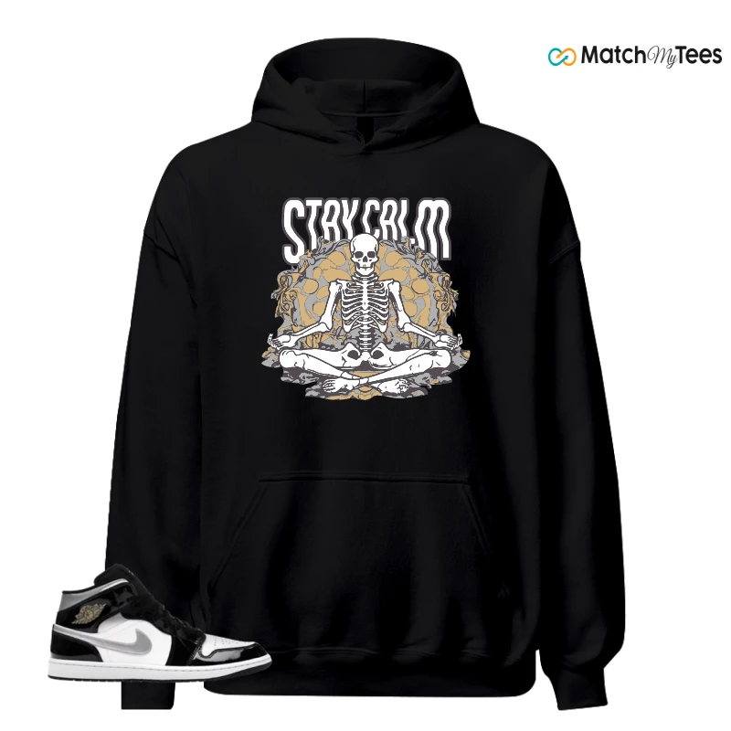 NIKE AIR JORDAN 1 MID SE BLACK WHITE SNEAKER Matching Tees hoodie