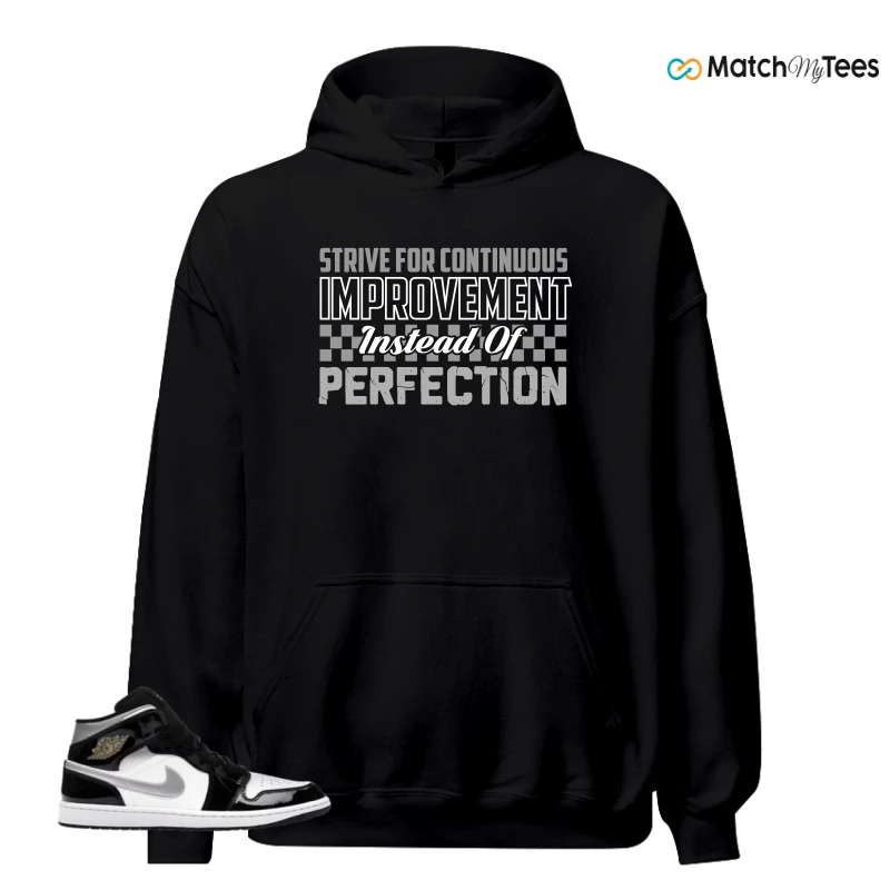 NIKE AIR JORDAN 1 MID SE BLACK WHITE SNEAKER Matching Tees hoodie