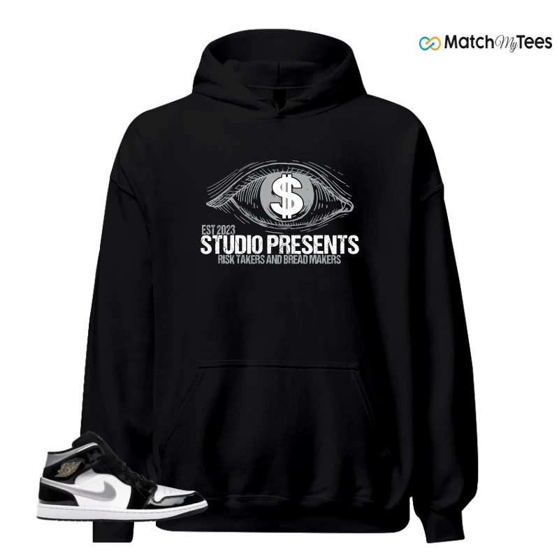 NIKE AIR JORDAN 1 MID SE BLACK WHITE SNEAKER Matching Tees hoodie