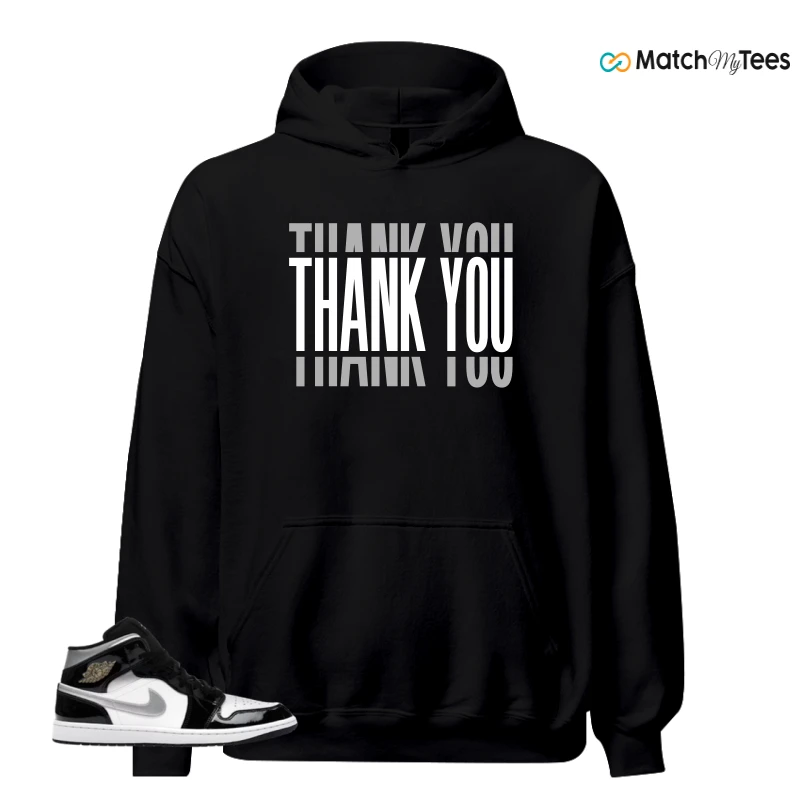 NIKE AIR JORDAN 1 MID SE BLACK WHITE SNEAKER Matching Tees hoodie
