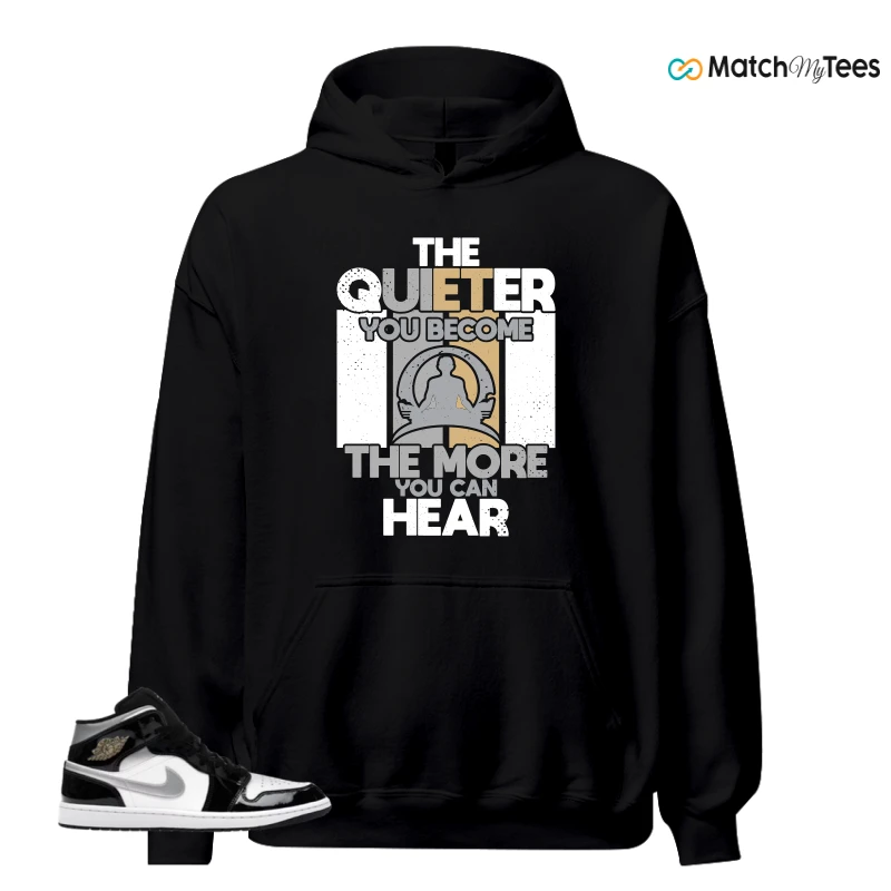 NIKE AIR JORDAN 1 MID SE BLACK WHITE SNEAKER Matching Tees hoodie
