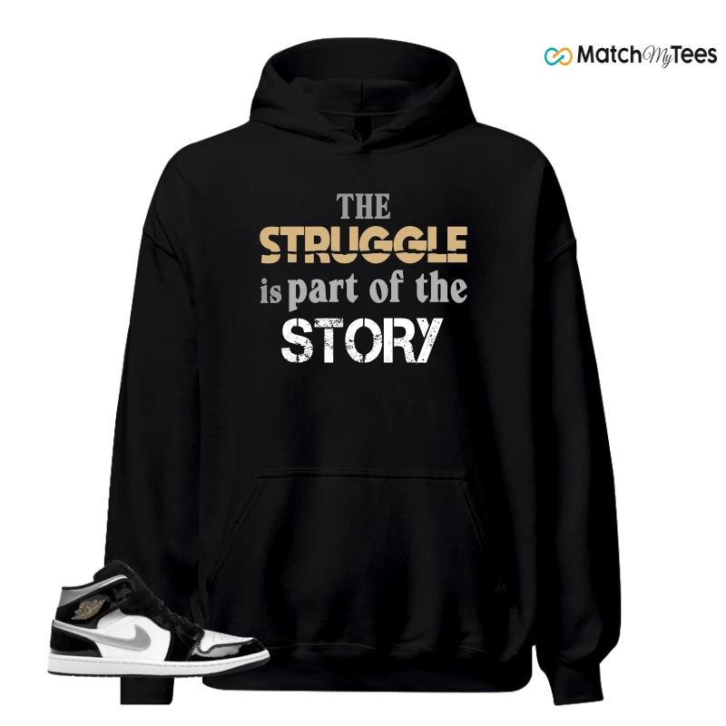 NIKE AIR JORDAN 1 MID SE BLACK WHITE SNEAKER Matching Tees hoodie