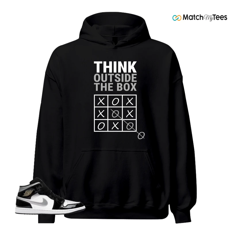 NIKE AIR JORDAN 1 MID SE BLACK WHITE SNEAKER Matching Tees hoodie