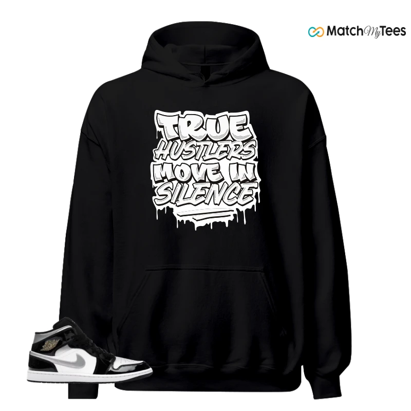 NIKE AIR JORDAN 1 MID SE BLACK WHITE SNEAKER Matching Tees hoodie