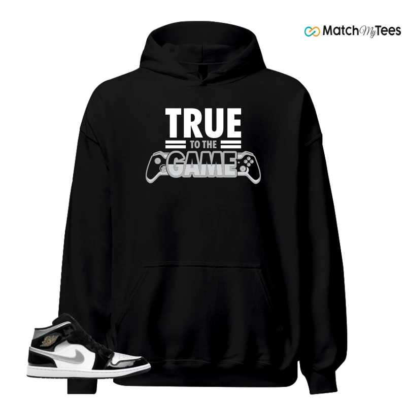 NIKE AIR JORDAN 1 MID SE BLACK WHITE SNEAKER Matching Tees hoodie