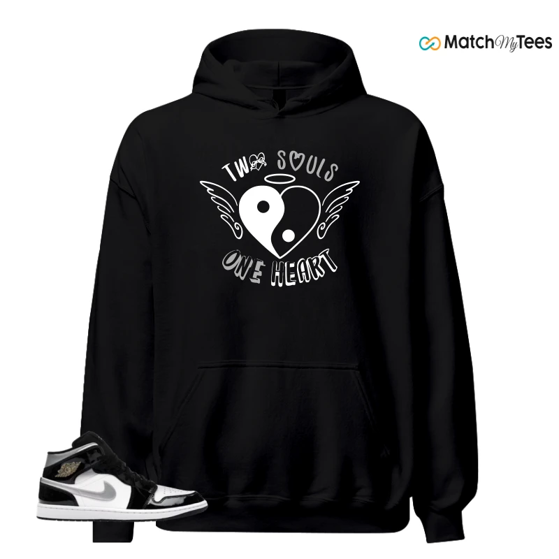 NIKE AIR JORDAN 1 MID SE BLACK WHITE SNEAKER Matching Tees hoodie