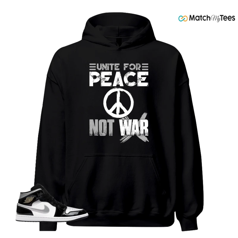 NIKE AIR JORDAN 1 MID SE BLACK WHITE SNEAKER Matching Tees hoodie