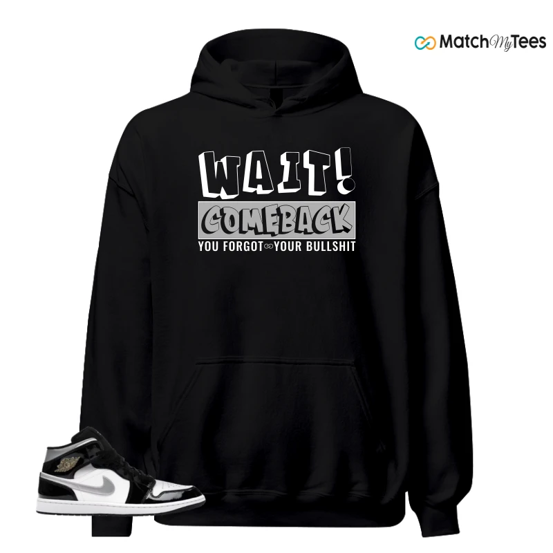 NIKE AIR JORDAN 1 MID SE BLACK WHITE SNEAKER Matching Tees hoodie
