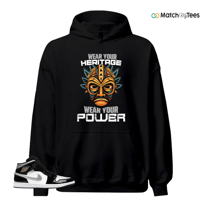 NIKE AIR JORDAN 1 MID SE BLACK WHITE SNEAKER Matching Tees hoodie