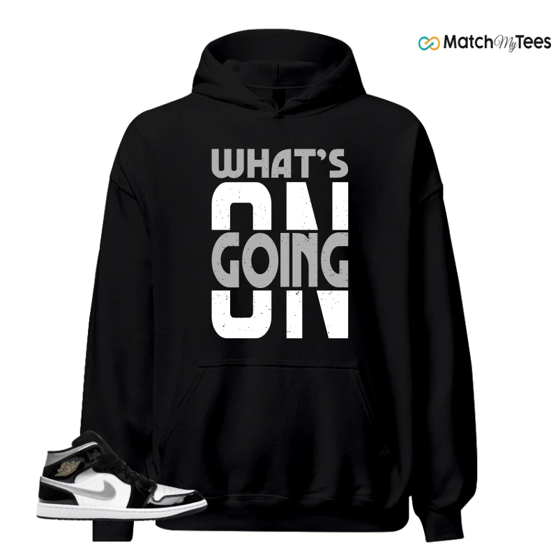 NIKE AIR JORDAN 1 MID SE BLACK WHITE SNEAKER Matching Tees hoodie