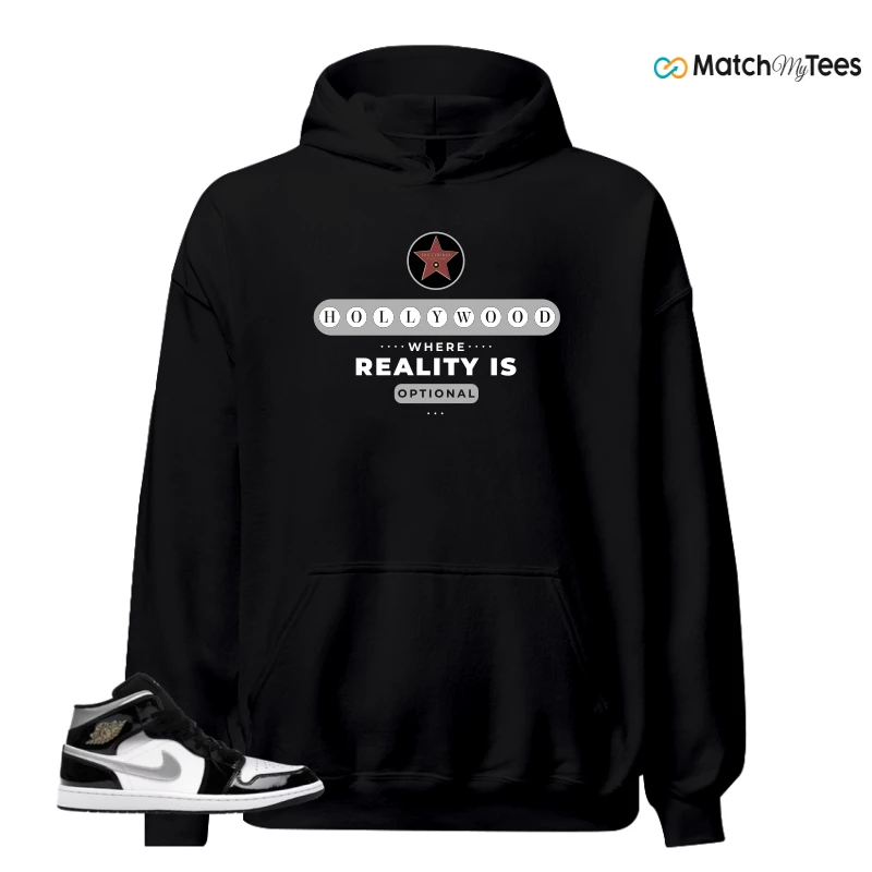 NIKE AIR JORDAN 1 MID SE BLACK WHITE SNEAKER Matching Tees hoodie