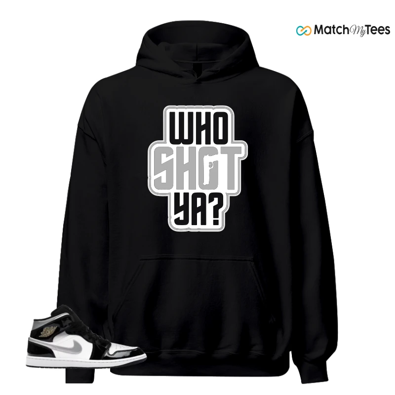NIKE AIR JORDAN 1 MID SE BLACK WHITE SNEAKER Matching Tees hoodie