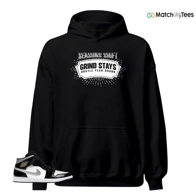 NIKE AIR JORDAN 1 MID SE BLACK WHITE SNEAKER Matching Tees hoodie