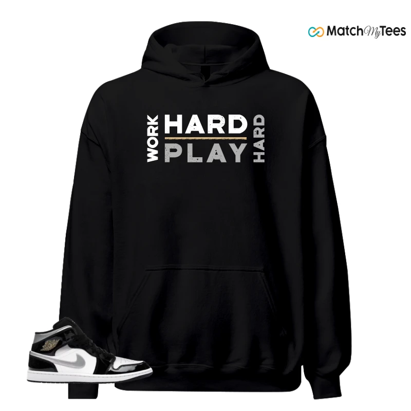 NIKE AIR JORDAN 1 MID SE BLACK WHITE SNEAKER Matching Tees hoodie