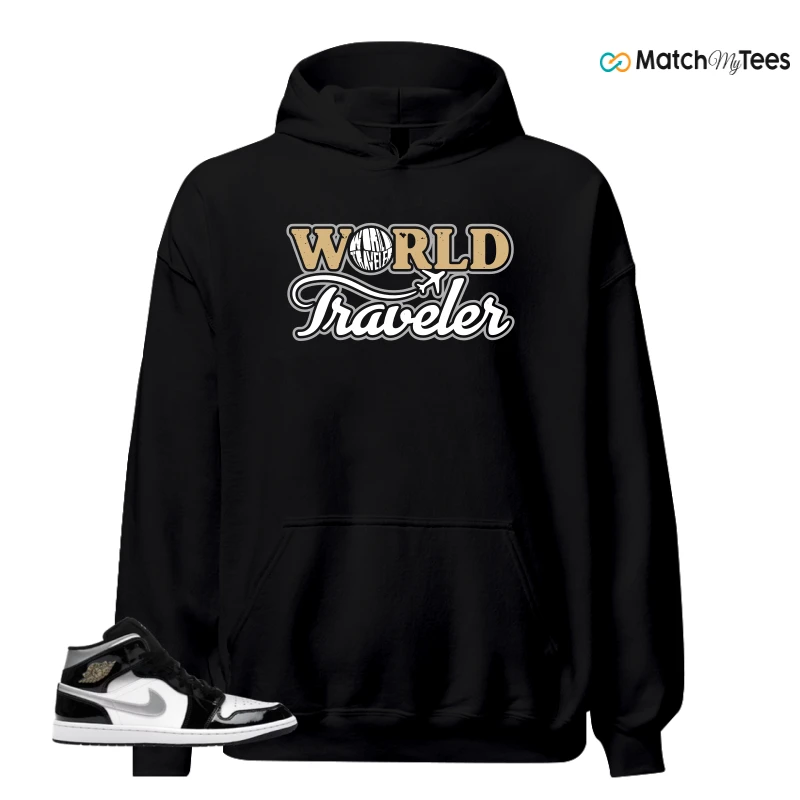 NIKE AIR JORDAN 1 MID SE BLACK WHITE SNEAKER Matching Tees hoodie