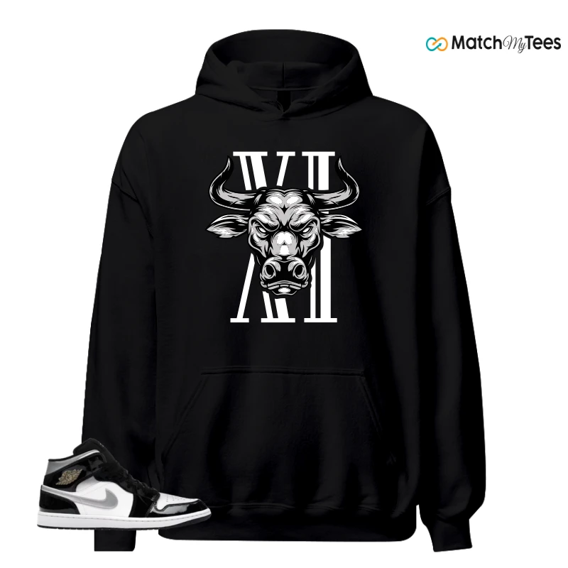 NIKE AIR JORDAN 1 MID SE BLACK WHITE SNEAKER Matching Tees hoodie