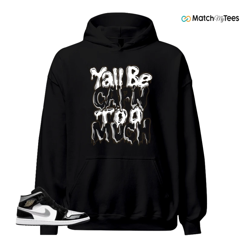 NIKE AIR JORDAN 1 MID SE BLACK WHITE SNEAKER Matching Tees hoodie