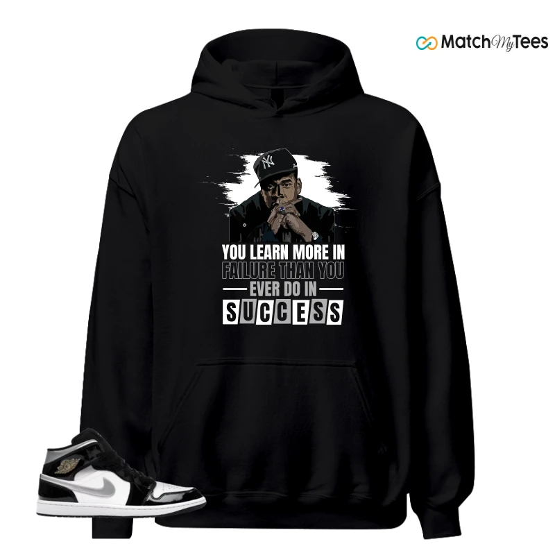 NIKE AIR JORDAN 1 MID SE BLACK WHITE SNEAKER Matching Tees hoodie