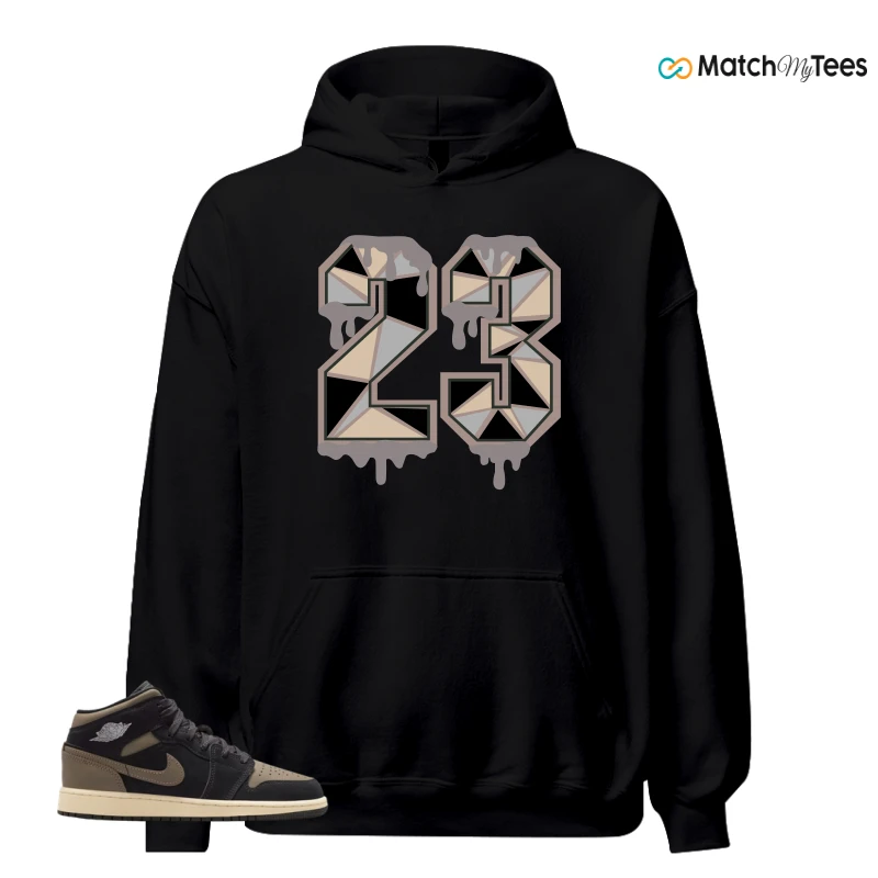 NIKE AIR JORDAN 1 MID SE OLIVE GREY SNEAKER Matching Tees hoodie