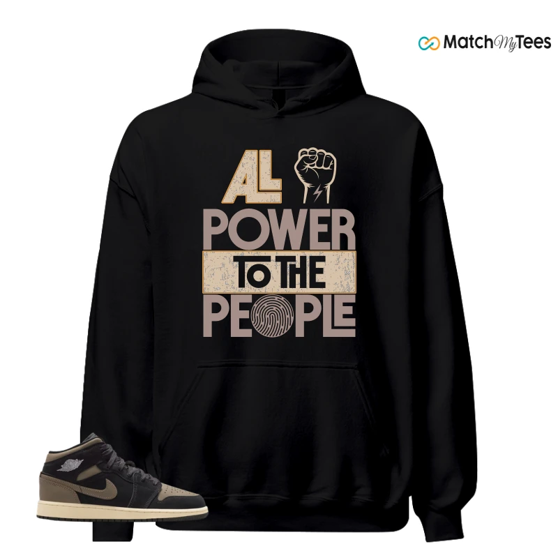 NIKE AIR JORDAN 1 MID SE OLIVE GREY SNEAKER Matching Tees hoodie