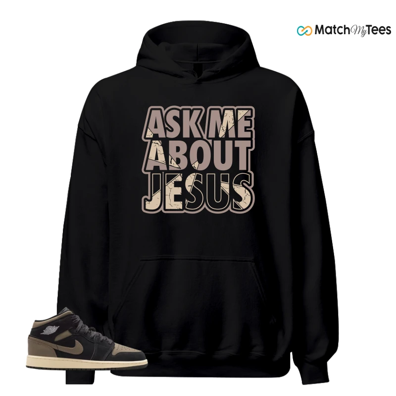 NIKE AIR JORDAN 1 MID SE OLIVE GREY SNEAKER Matching Tees hoodie