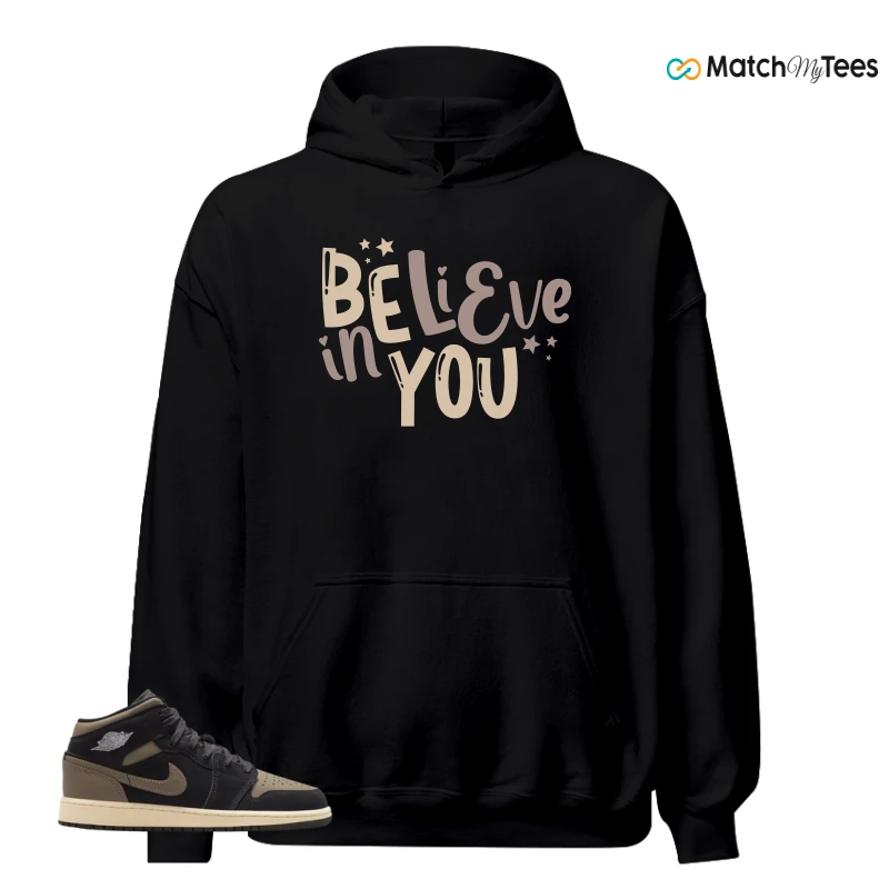 NIKE AIR JORDAN 1 MID SE OLIVE GREY SNEAKER Matching Tees hoodie