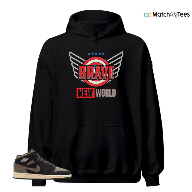 NIKE AIR JORDAN 1 MID SE OLIVE GREY SNEAKER Matching Tees hoodie