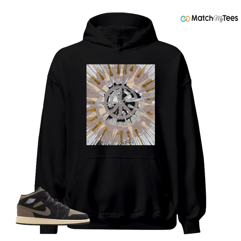 NIKE AIR JORDAN 1 MID SE OLIVE GREY SNEAKER Matching Tees hoodie