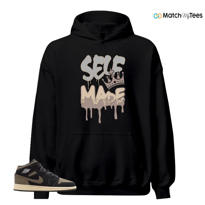 NIKE AIR JORDAN 1 MID SE OLIVE GREY SNEAKER Matching Tees hoodie