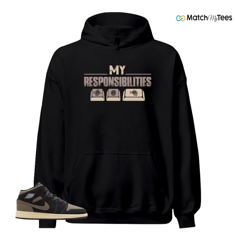 NIKE AIR JORDAN 1 MID SE OLIVE GREY SNEAKER Matching Tees hoodie