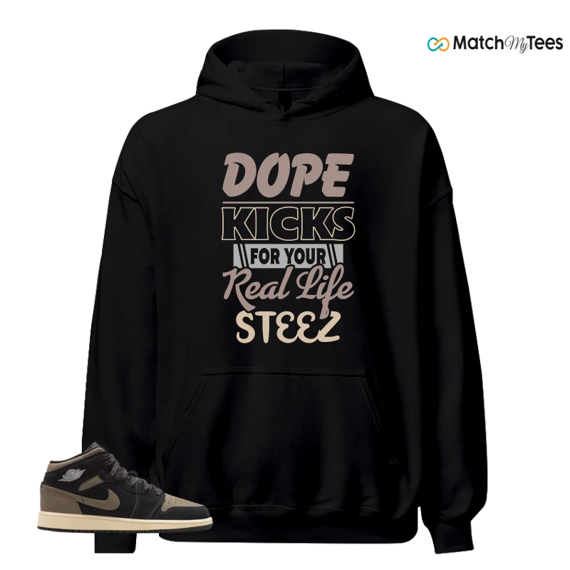 NIKE AIR JORDAN 1 MID SE OLIVE GREY SNEAKER Matching Tees hoodie