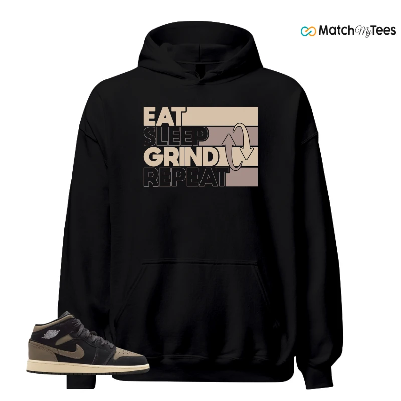 NIKE AIR JORDAN 1 MID SE OLIVE GREY SNEAKER Matching Tees hoodie