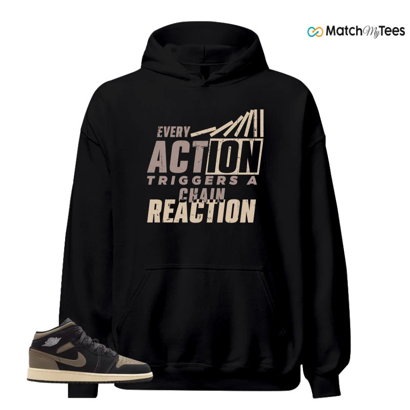 NIKE AIR JORDAN 1 MID SE OLIVE GREY SNEAKER Matching Tees hoodie
