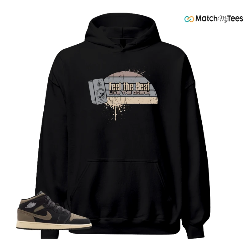 NIKE AIR JORDAN 1 MID SE OLIVE GREY SNEAKER Matching Tees hoodie