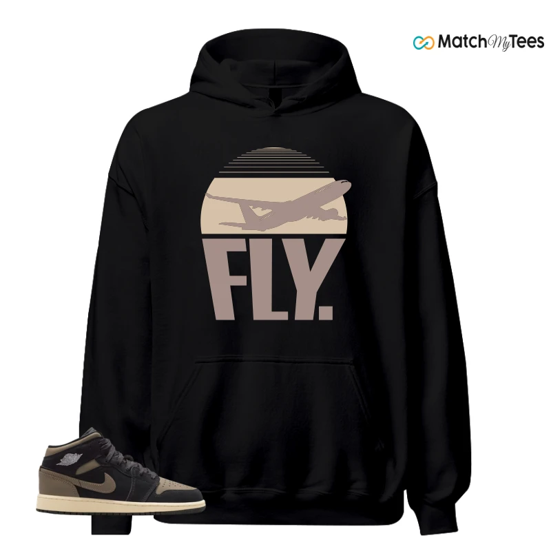 NIKE AIR JORDAN 1 MID SE OLIVE GREY SNEAKER Matching Tees hoodie