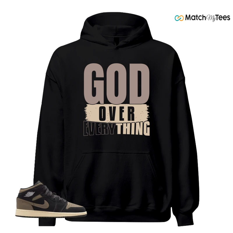 NIKE AIR JORDAN 1 MID SE OLIVE GREY SNEAKER Matching Tees hoodie