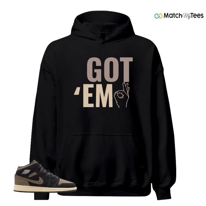 NIKE AIR JORDAN 1 MID SE OLIVE GREY SNEAKER Matching Tees hoodie