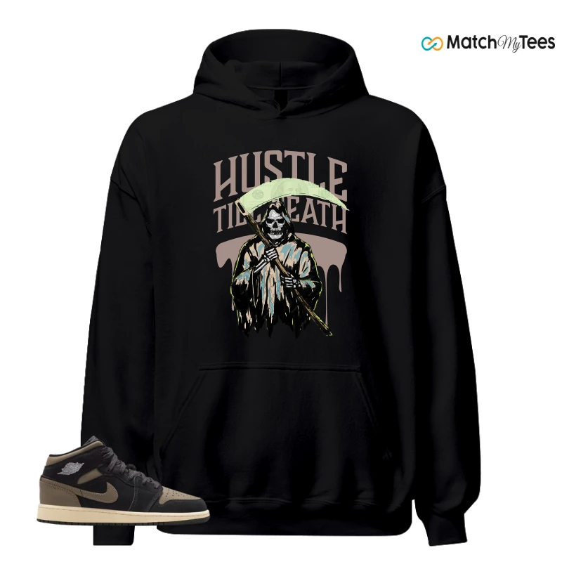 NIKE AIR JORDAN 1 MID SE OLIVE GREY SNEAKER Matching Tees hoodie