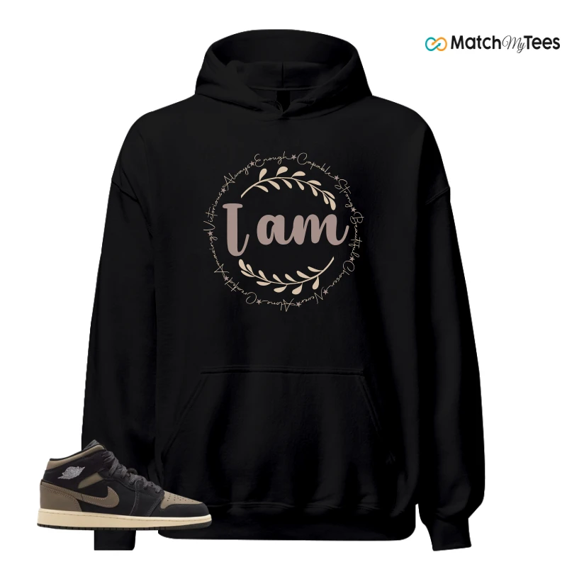 NIKE AIR JORDAN 1 MID SE OLIVE GREY SNEAKER Matching Tees hoodie