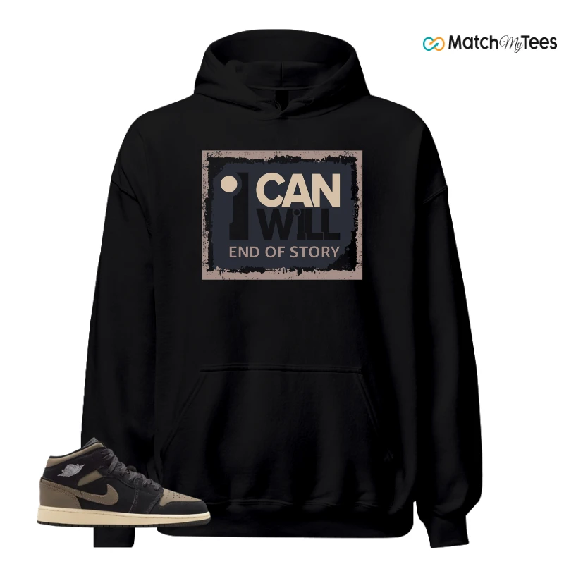 NIKE AIR JORDAN 1 MID SE OLIVE GREY SNEAKER Matching Tees hoodie