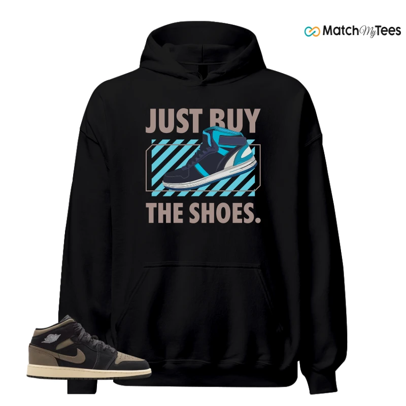 NIKE AIR JORDAN 1 MID SE OLIVE GREY SNEAKER Matching Tees hoodie