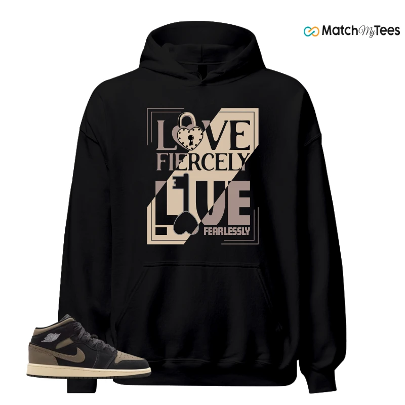 NIKE AIR JORDAN 1 MID SE OLIVE GREY SNEAKER Matching Tees hoodie