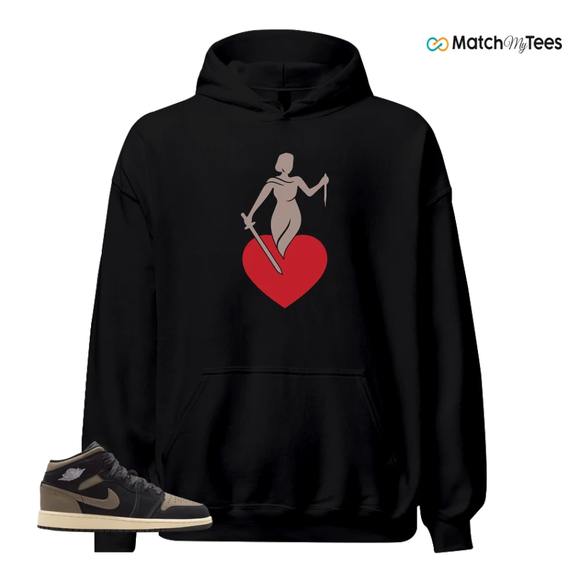 NIKE AIR JORDAN 1 MID SE OLIVE GREY SNEAKER Matching Tees hoodie